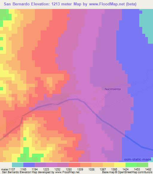 San Bernardo,Argentina Elevation Map