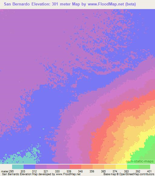 San Bernardo,Argentina Elevation Map