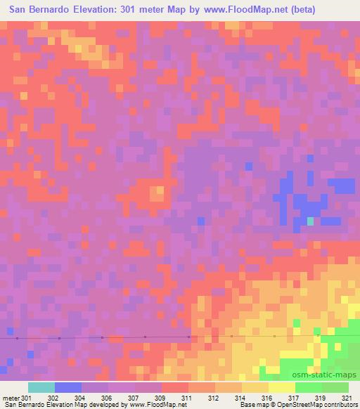 San Bernardo,Argentina Elevation Map