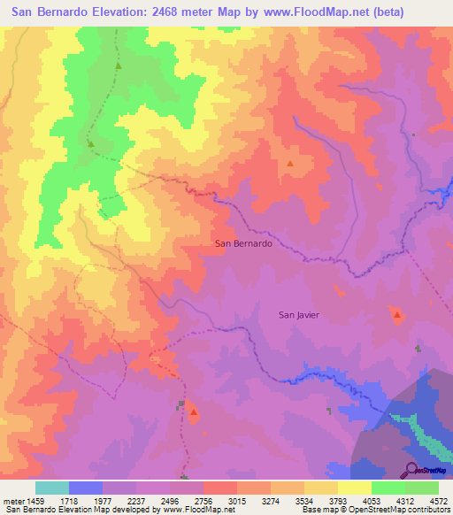 San Bernardo,Argentina Elevation Map