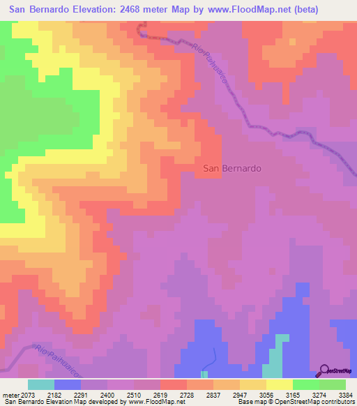 San Bernardo,Argentina Elevation Map