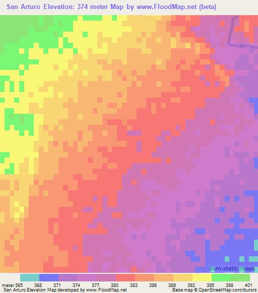 San Arturo,Argentina Elevation Map