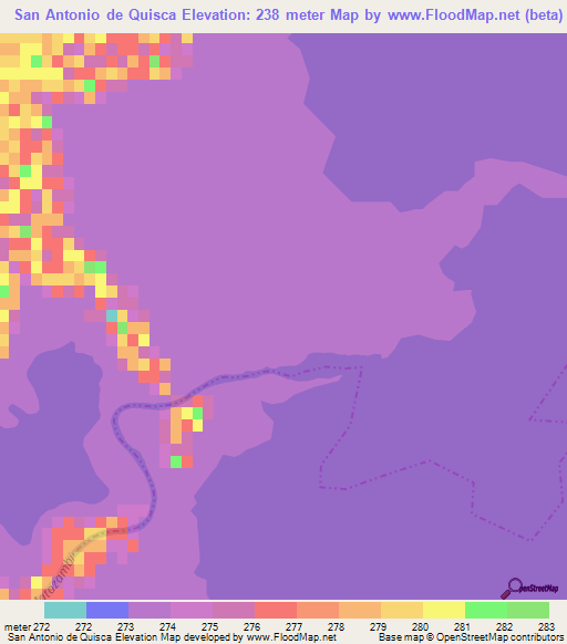 San Antonio de Quisca,Argentina Elevation Map