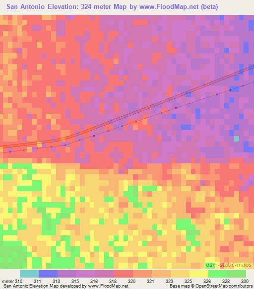 San Antonio,Argentina Elevation Map