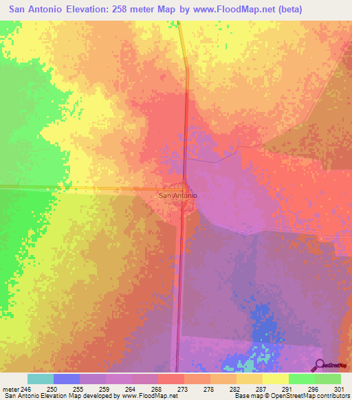 San Antonio,Argentina Elevation Map
