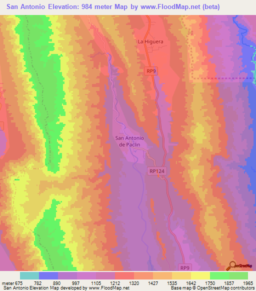 San Antonio,Argentina Elevation Map