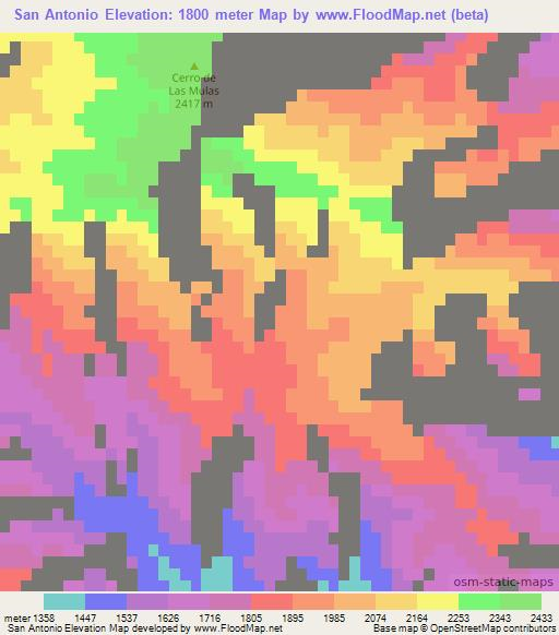 San Antonio,Argentina Elevation Map