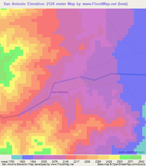 San Antonio,Argentina Elevation Map