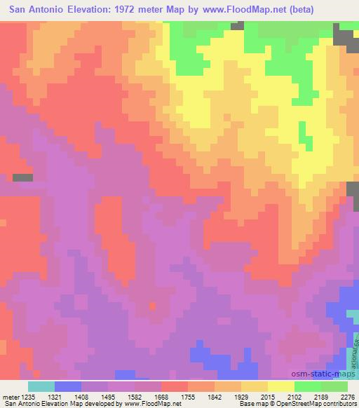 San Antonio,Argentina Elevation Map