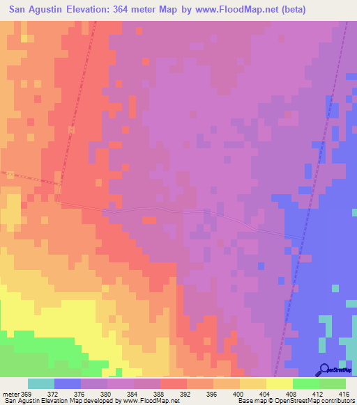 San Agustin,Argentina Elevation Map