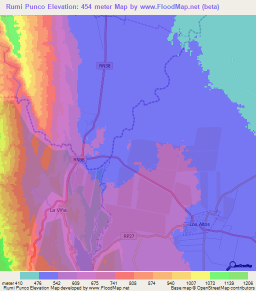 Rumi Punco,Argentina Elevation Map