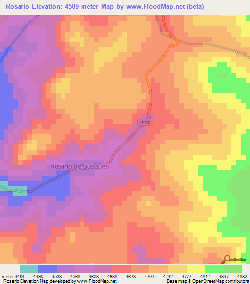 Rosario,Argentina Elevation Map