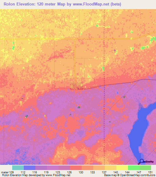 Rolon,Argentina Elevation Map