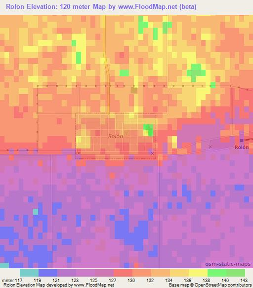 Rolon,Argentina Elevation Map