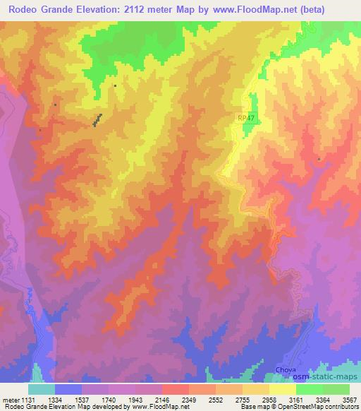 Rodeo Grande,Argentina Elevation Map
