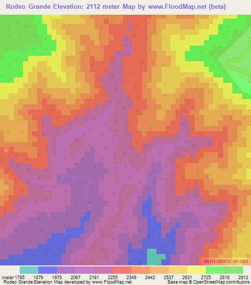 Rodeo Grande,Argentina Elevation Map