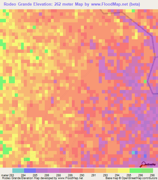 Rodeo Grande,Argentina Elevation Map