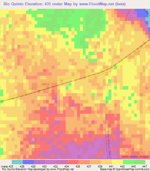 Rio Quinto,Argentina Elevation Map