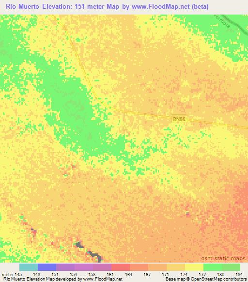 Rio Muerto,Argentina Elevation Map