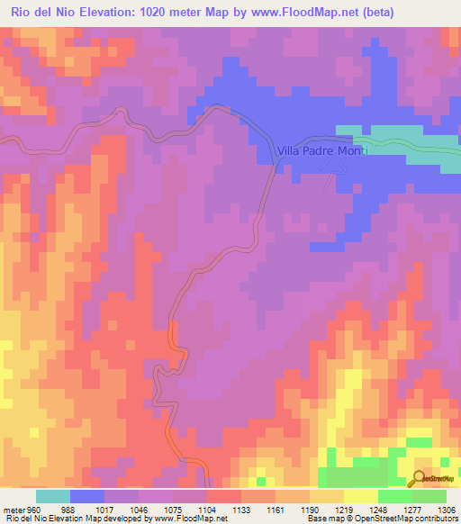 Rio del Nio,Argentina Elevation Map