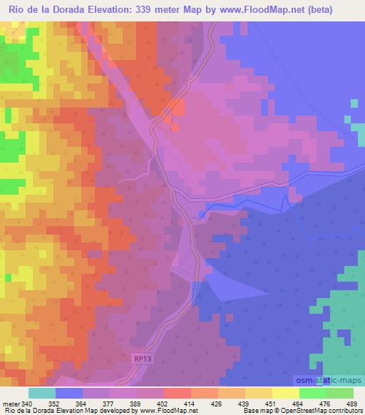 Rio de la Dorada,Argentina Elevation Map