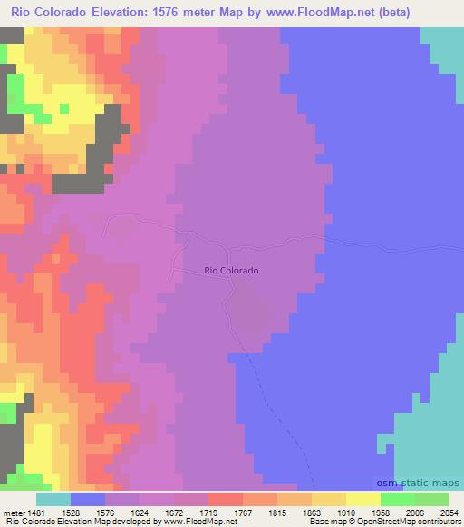 Rio Colorado,Argentina Elevation Map