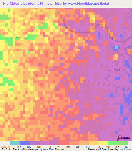Rio Chico,Argentina Elevation Map