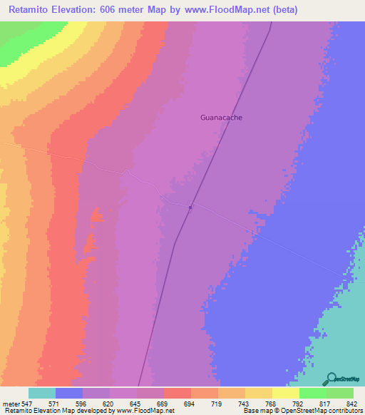 Retamito,Argentina Elevation Map