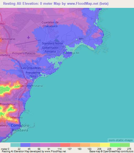 Resting Ali,Argentina Elevation Map