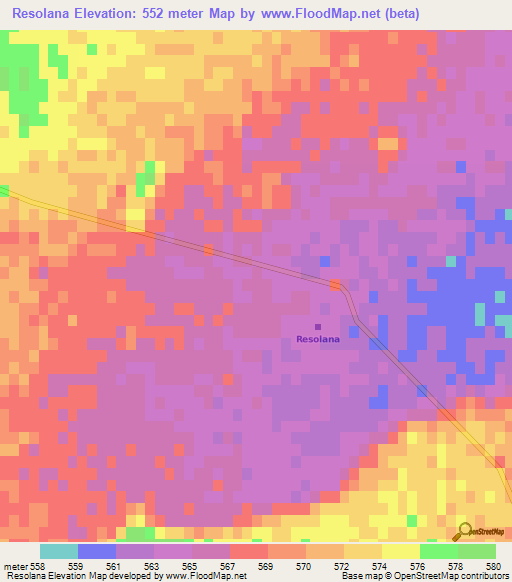 Resolana,Argentina Elevation Map