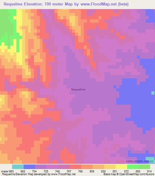 Requelme,Argentina Elevation Map