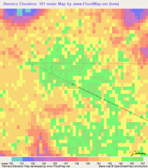 Remeco,Argentina Elevation Map