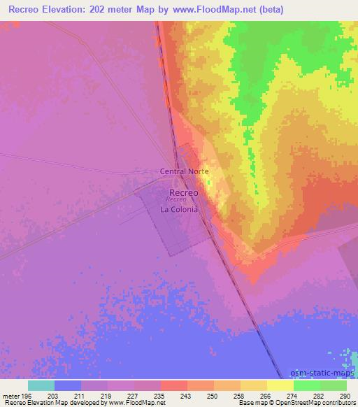 Recreo,Argentina Elevation Map
