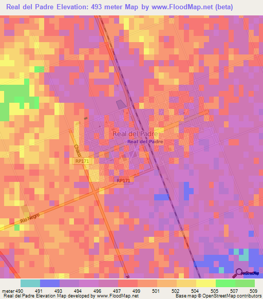 Real del Padre,Argentina Elevation Map