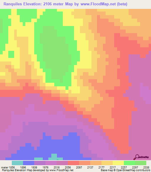 Ranquiles,Argentina Elevation Map