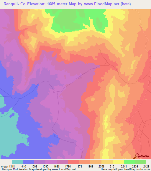 Ranquil- Co,Argentina Elevation Map