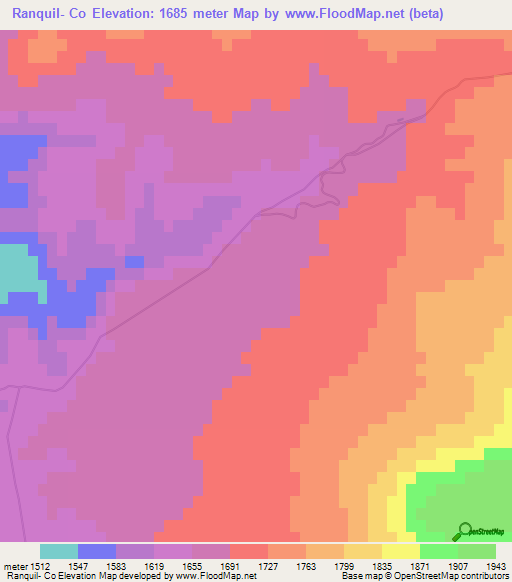 Ranquil- Co,Argentina Elevation Map