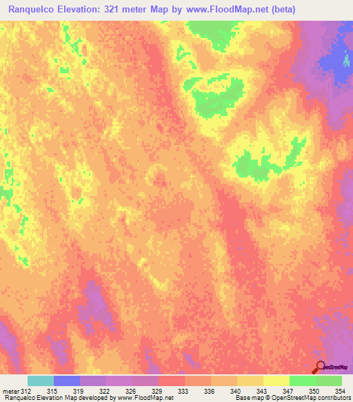 Ranquelco,Argentina Elevation Map