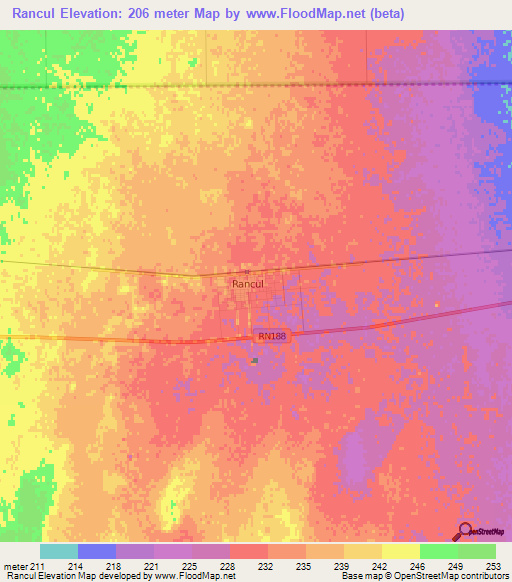 Rancul,Argentina Elevation Map