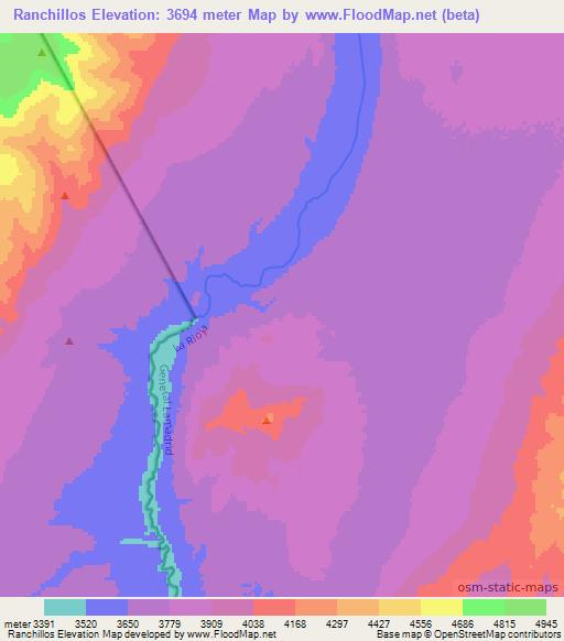 Ranchillos,Argentina Elevation Map