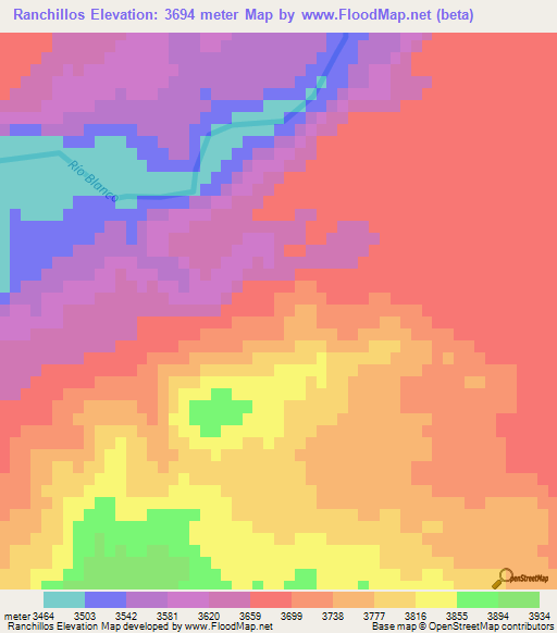 Ranchillos,Argentina Elevation Map