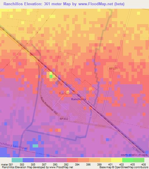 Ranchillos,Argentina Elevation Map
