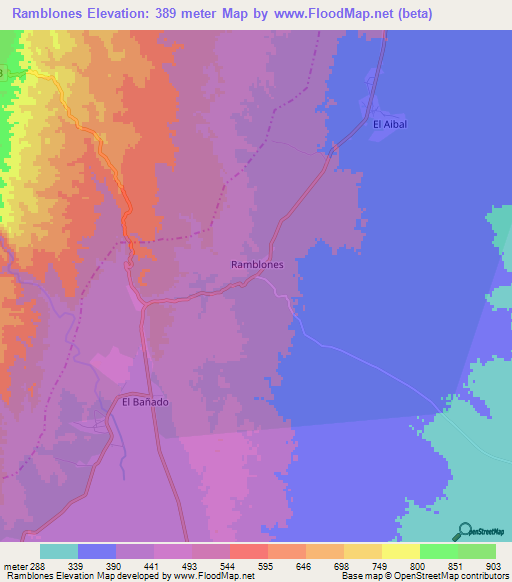 Ramblones,Argentina Elevation Map