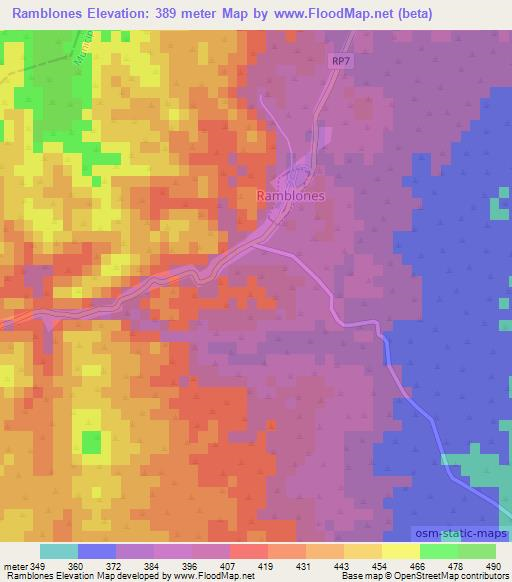 Ramblones,Argentina Elevation Map