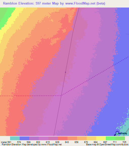 Ramblon,Argentina Elevation Map