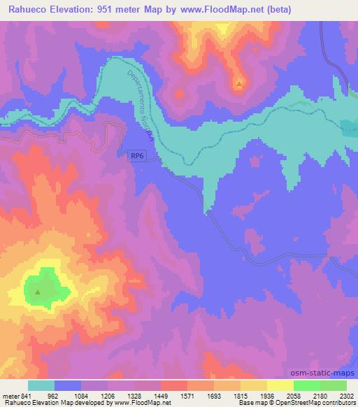 Rahueco,Argentina Elevation Map