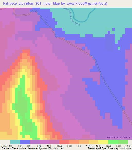 Rahueco,Argentina Elevation Map