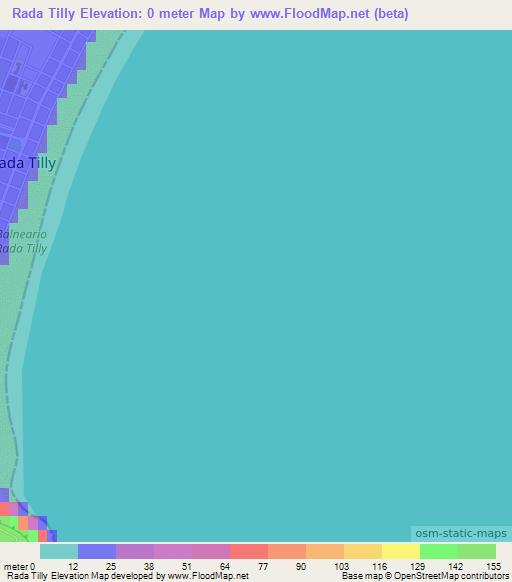 Rada Tilly,Argentina Elevation Map