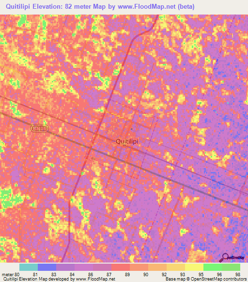 Quitilipi,Argentina Elevation Map