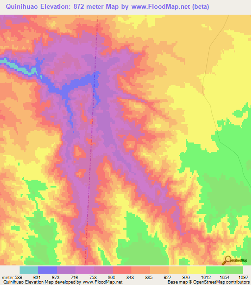 Quinihuao,Argentina Elevation Map